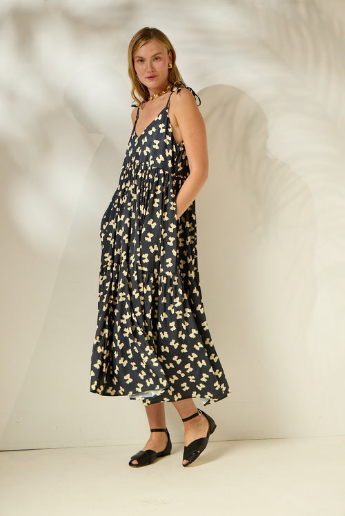 'JULIANNA' ΜΙΝΤΙ ΦΟΡΕΜΑ (BLACK/BOWS) MAMOUSH