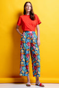 ‘ELLY’ CROPPED ΒΑΜΒΑΚΕΡΟ ΠΑΝΤΕΛΟΝΙ (BLUE FLORAL) MAMOUSH