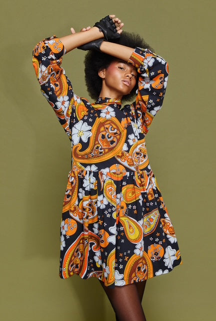 FLORA' ΜΙΝΙ ΦΟΥΤΕΡ ΦΟΡΕΜΑ (BLACK/LAHORE) MAMOUSH