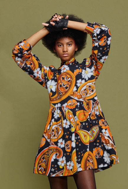 FLORA' ΜΙΝΙ ΦΟΥΤΕΡ ΦΟΡΕΜΑ (BLACK/LAHORE) MAMOUSH