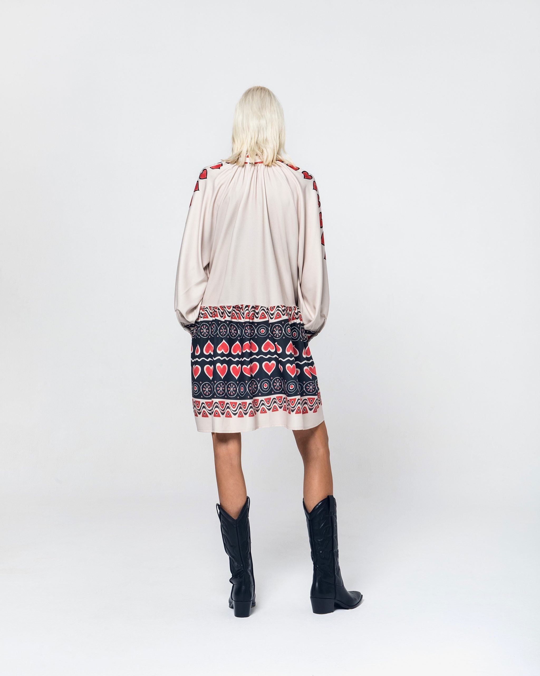 MARINA MINI ΦΟΡΕΜΑ (CREAM HEARTS) MAMOUSH