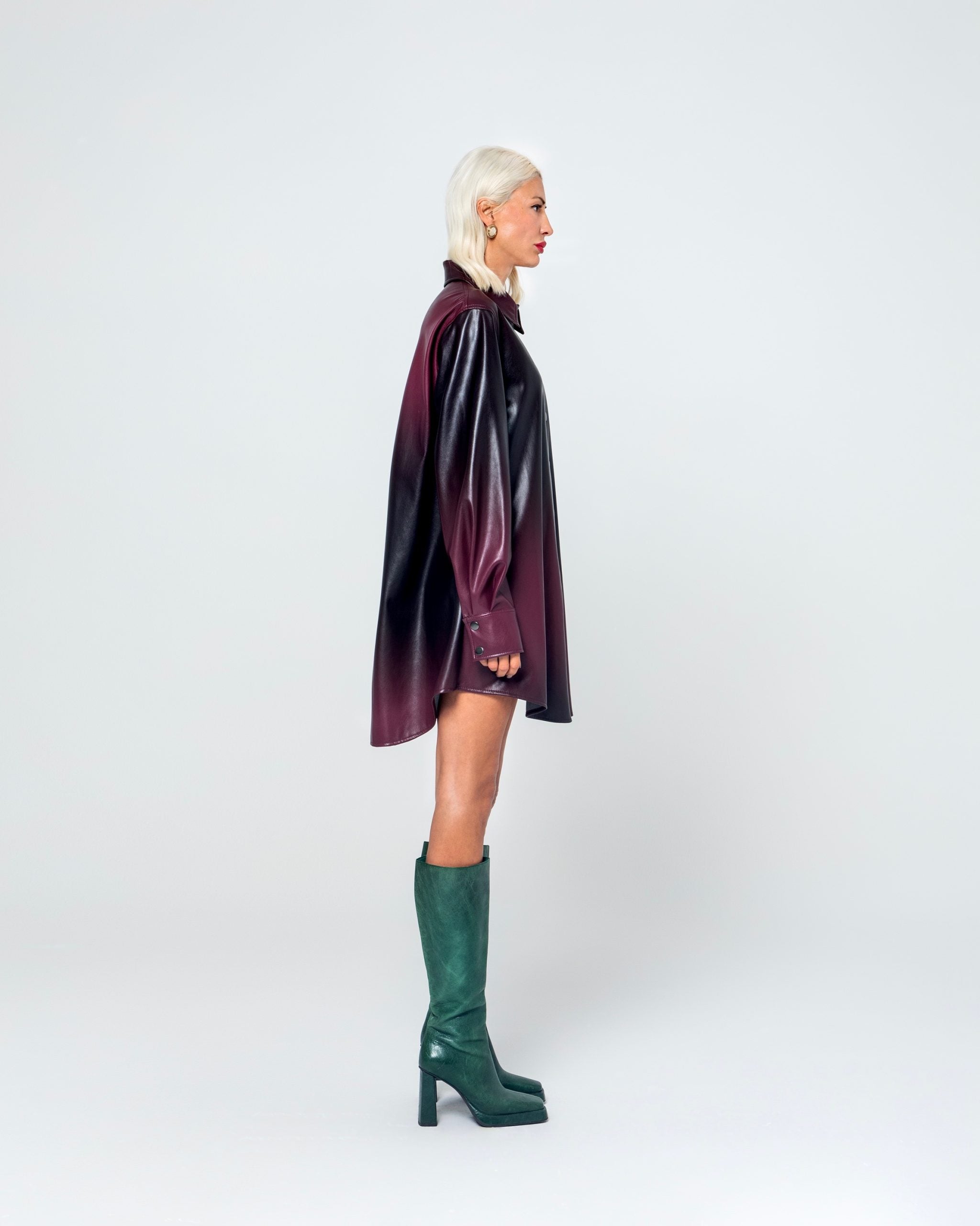 ANGELA ΔΕΡΜΑΤΙΝΟ ΚΟΝΤΟ ΦΟΡΕΜΑ (DEGRADE BURGUNDY) MAMOUSH