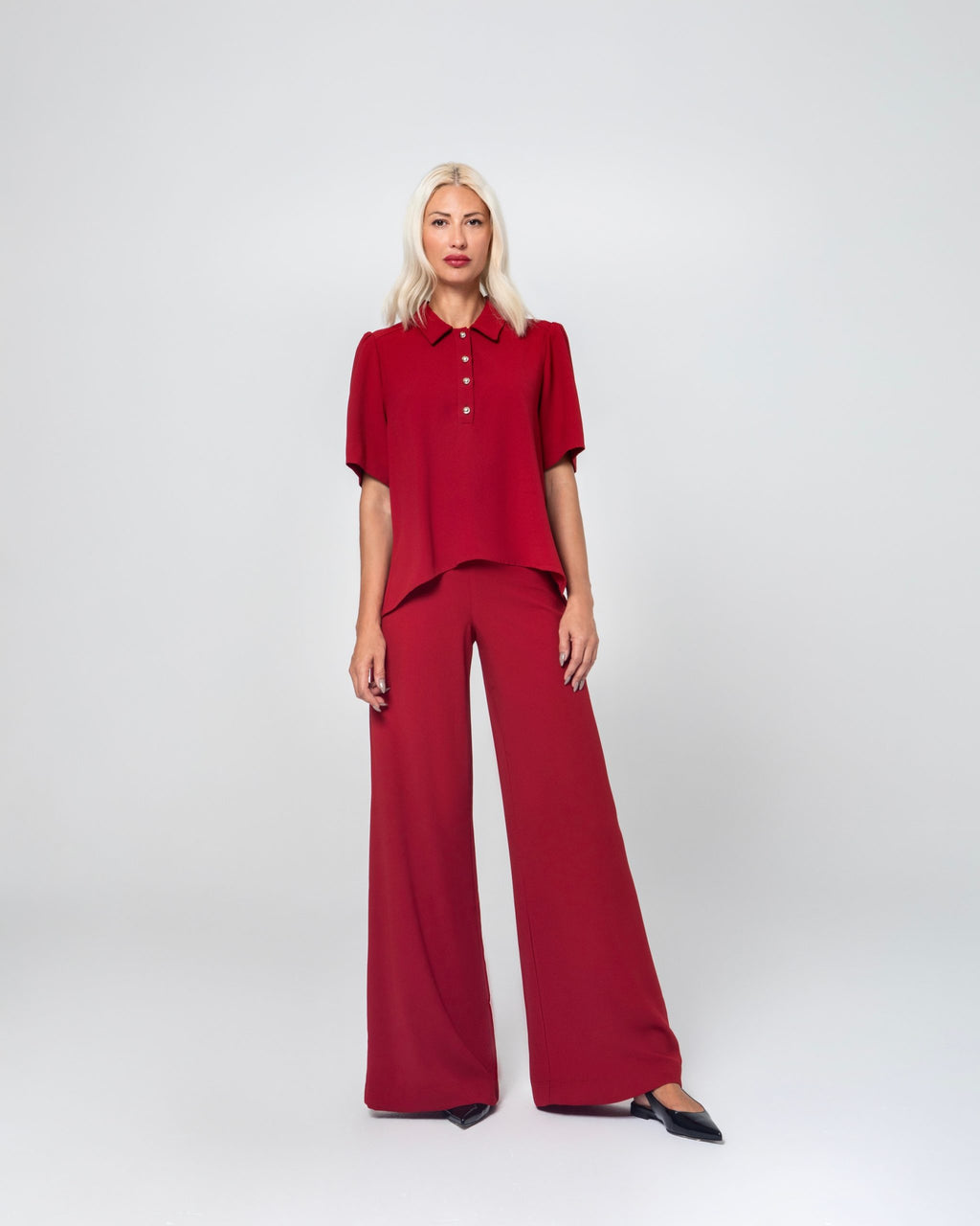 NORA ΜΠΛΟΥΖΑ ΜΕ ΧΡΥΣΑ ΚΟΥΜΠΙΑ (BURGUNDY) MAMOUSH