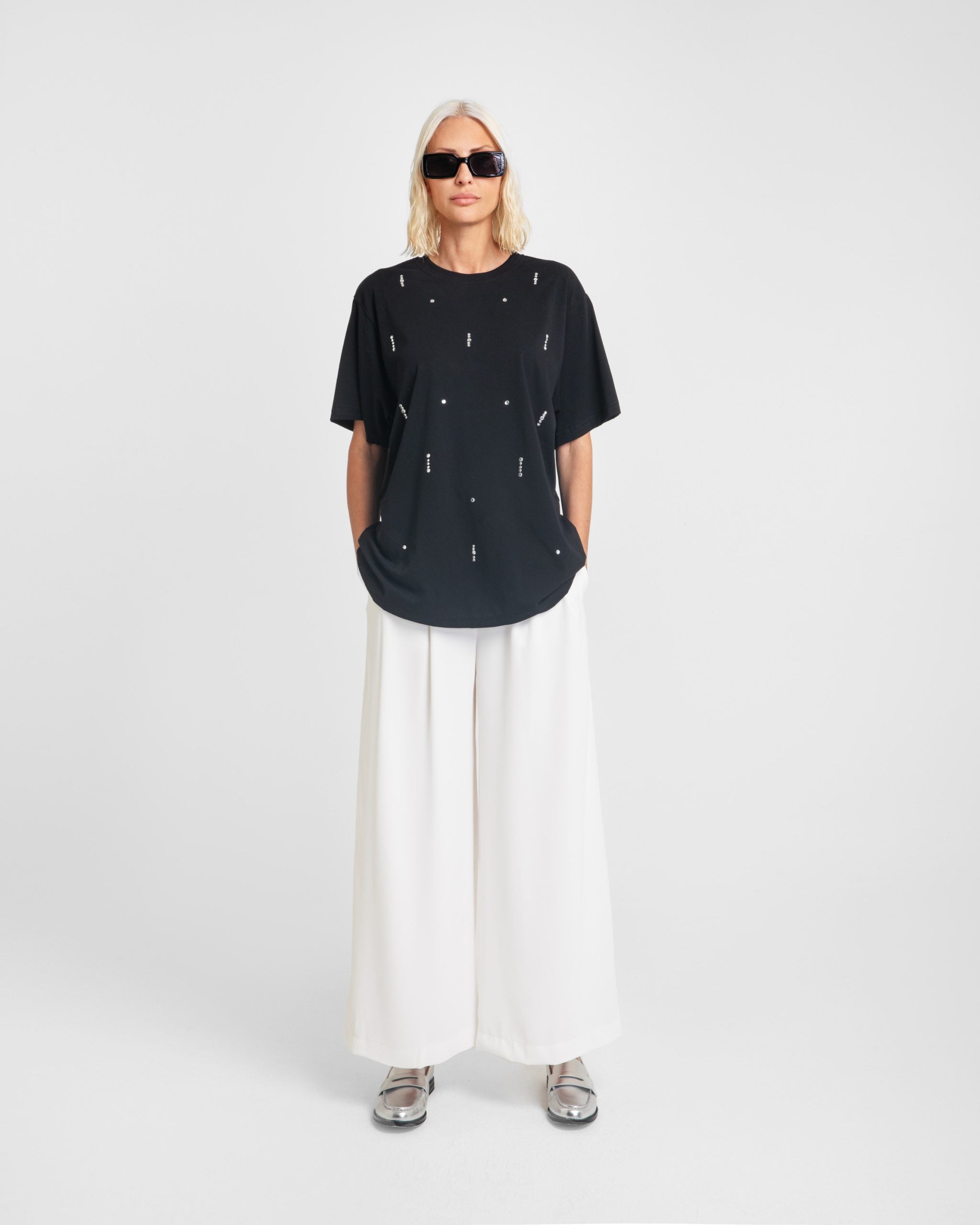 RITA T-SHIRT ΜΕ ΣΤΡΑΣ (BLACK) MAMOUSH