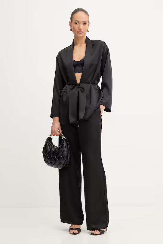 ΧΕΙΡΟΠΟΙΗΤΗ ΤΣΑΝΤΑ ΠΛΕΞΟΥΔΑ "CROISSANT" (BLACK) TWINSET