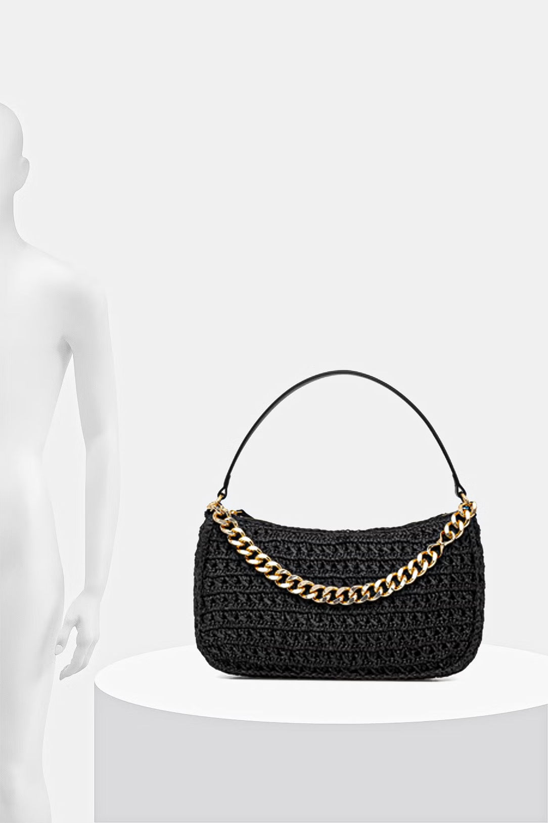 ΜΕΓΑΛΗ 'LILIAN' ΜΑΚΡΑΜΕ ΤΣΑΝΤΑ (BLACK) TWINSET