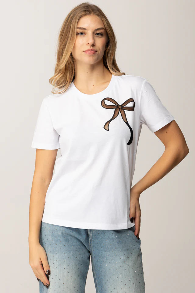 T-SHIRT ΜΕ ΔΙΑΦΑΝΟ ΦΙΟΓΚΟ TWINSET MILANO