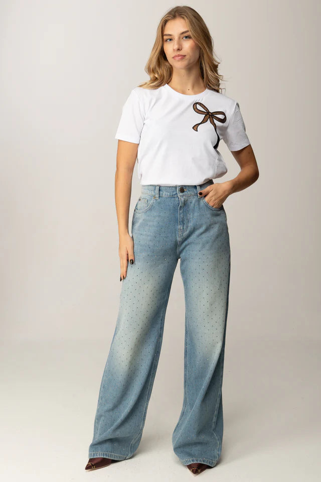 T-SHIRT ΜΕ ΔΙΑΦΑΝΟ ΦΙΟΓΚΟ TWINSET MILANO