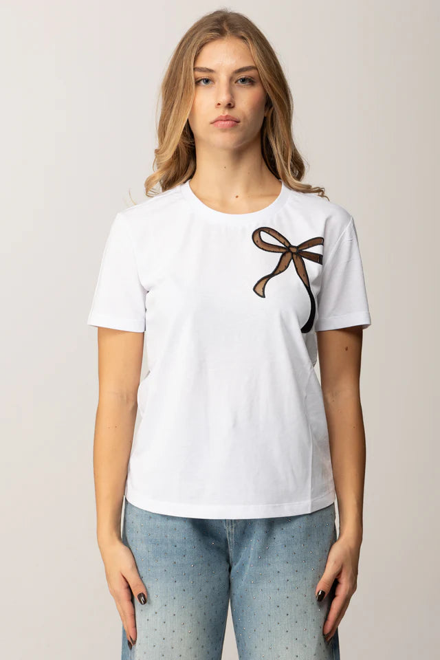T-SHIRT ΜΕ ΔΙΑΦΑΝΟ ΦΙΟΓΚΟ TWINSET MILANO