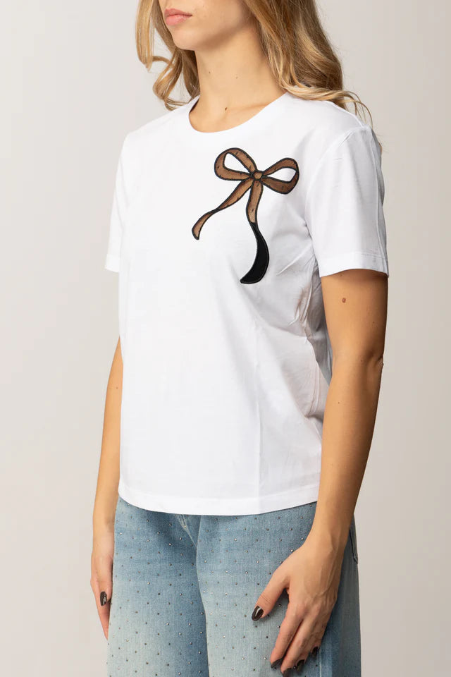 T-SHIRT ΜΕ ΔΙΑΦΑΝΟ ΦΙΟΓΚΟ TWINSET MILANO