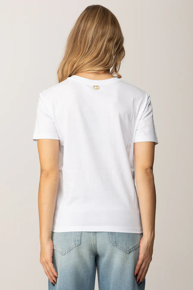 T-SHIRT ΜΕ ΔΙΑΦΑΝΟ ΦΙΟΓΚΟ TWINSET MILANO