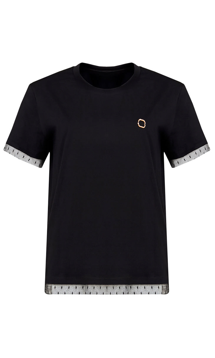 T-SHIRT ΜΕ ΤΟΥΛΙ (BLACK) TWINSET MILANO