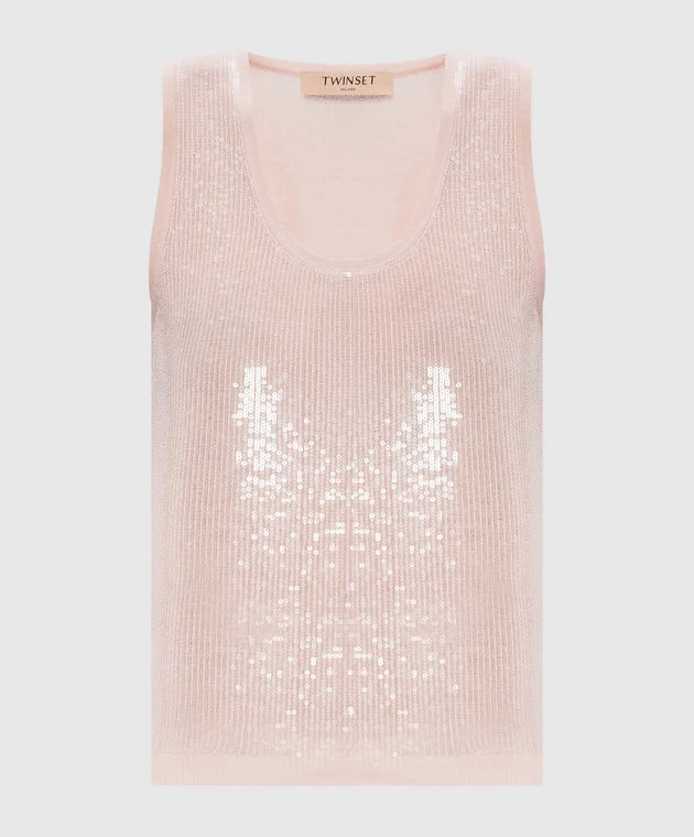 ΠΛΕΚΤΟ ΤΟΠ ΜΕ ΠΑΓΙΕΤΑ (PINK) TWINSET
