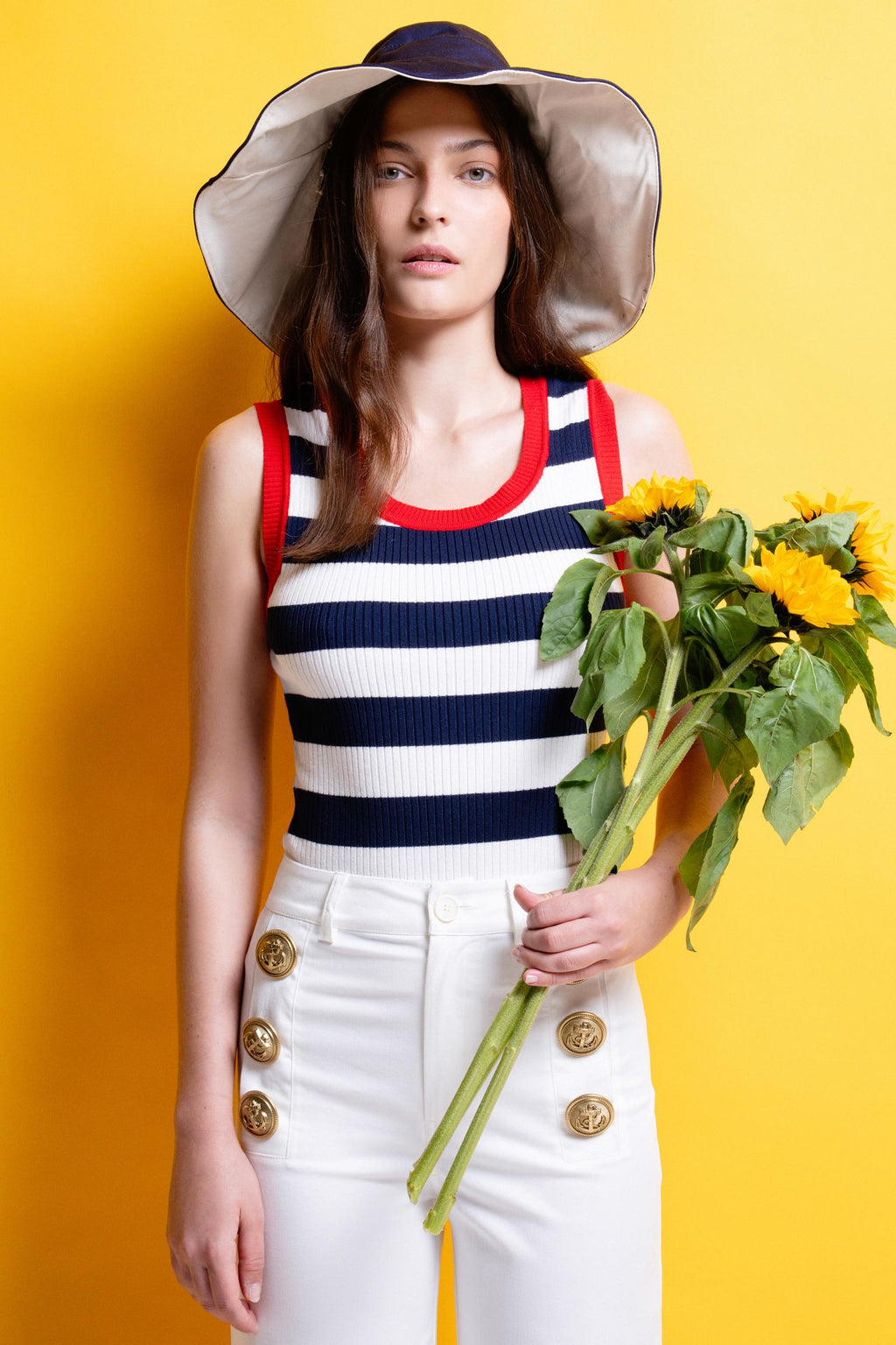 ‘MARINA’ ΡΙΓΕ ΜΠΛΟΥΖΑ (BLUE/WHITE)  MAMOUSH