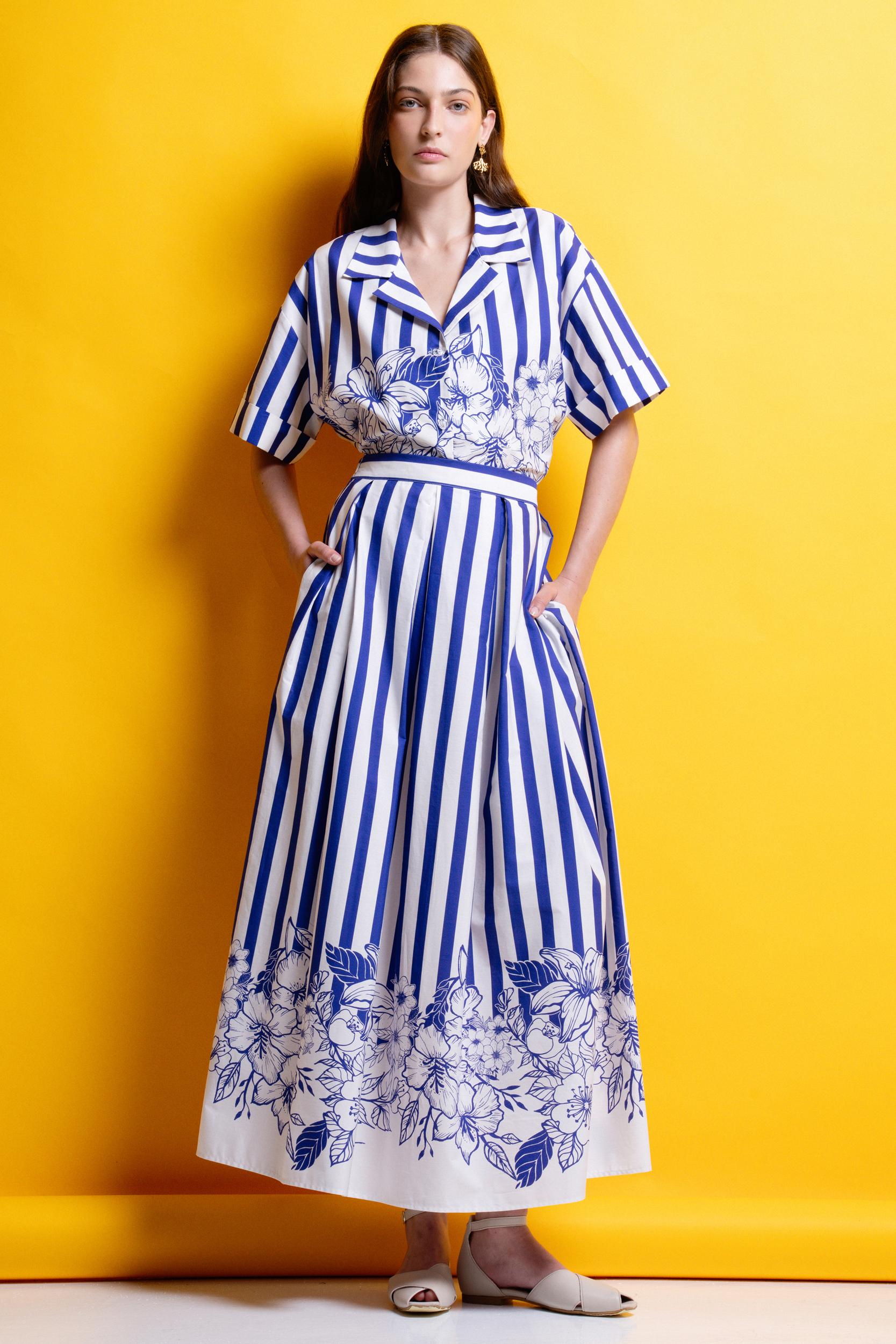 MIRIAM' ΡΙΓΕ ΜΙΝΤΙ ΦΟΥΣΤΑ (BLUE STRIPES) MAMOUSH