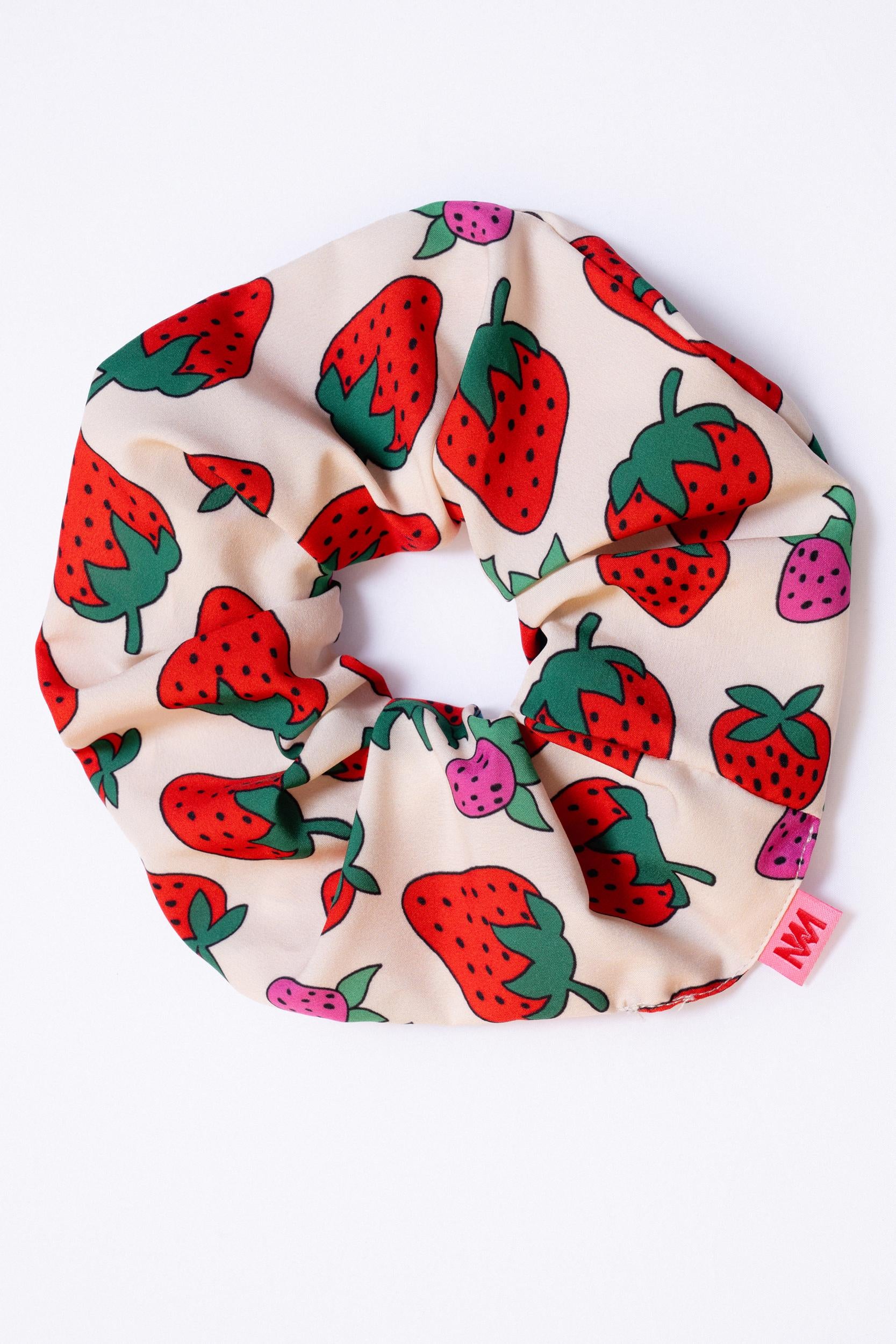 SCRUNCHIES (WHITE/STRAWBERRIES) MAMOUSH