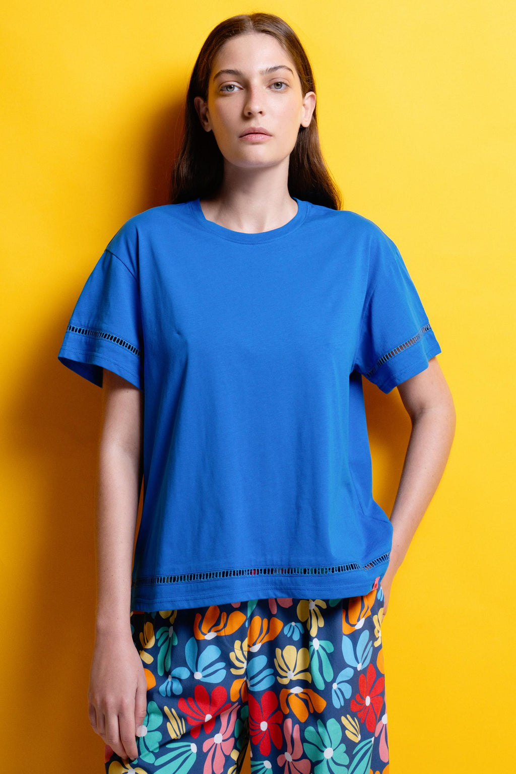 T-SHIRT ΜΟΝΟΧΡΩΜΑ (BLUE) MAMOUSH