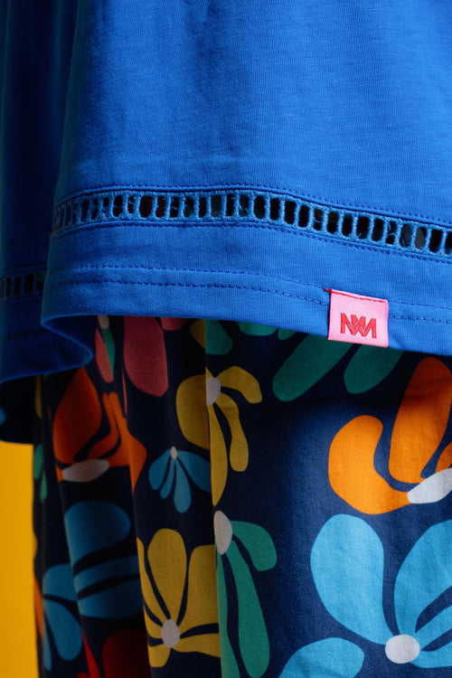 'ALORA' T-SHIRT ΜΟΝΟΧΡΩΜΑ (BLUE) MAMOUSH