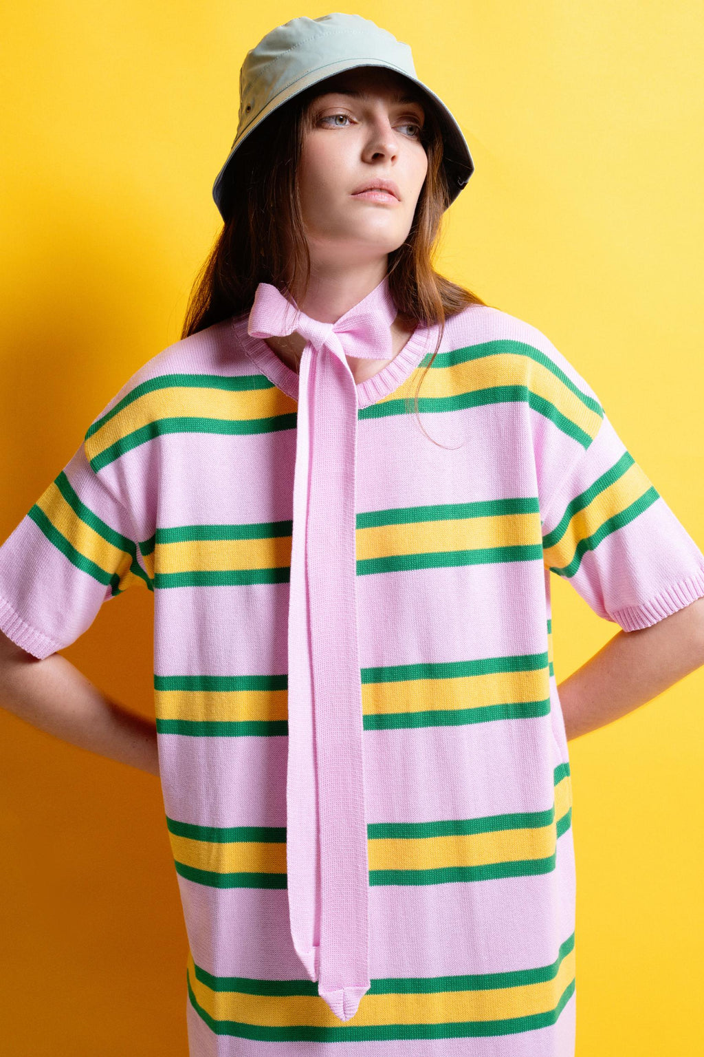 BELLA' ΡΙΓΕ ΠΛΕΚΤΟ ΦΟΡΕΜΑ (PALE PINK) MAMOUSH