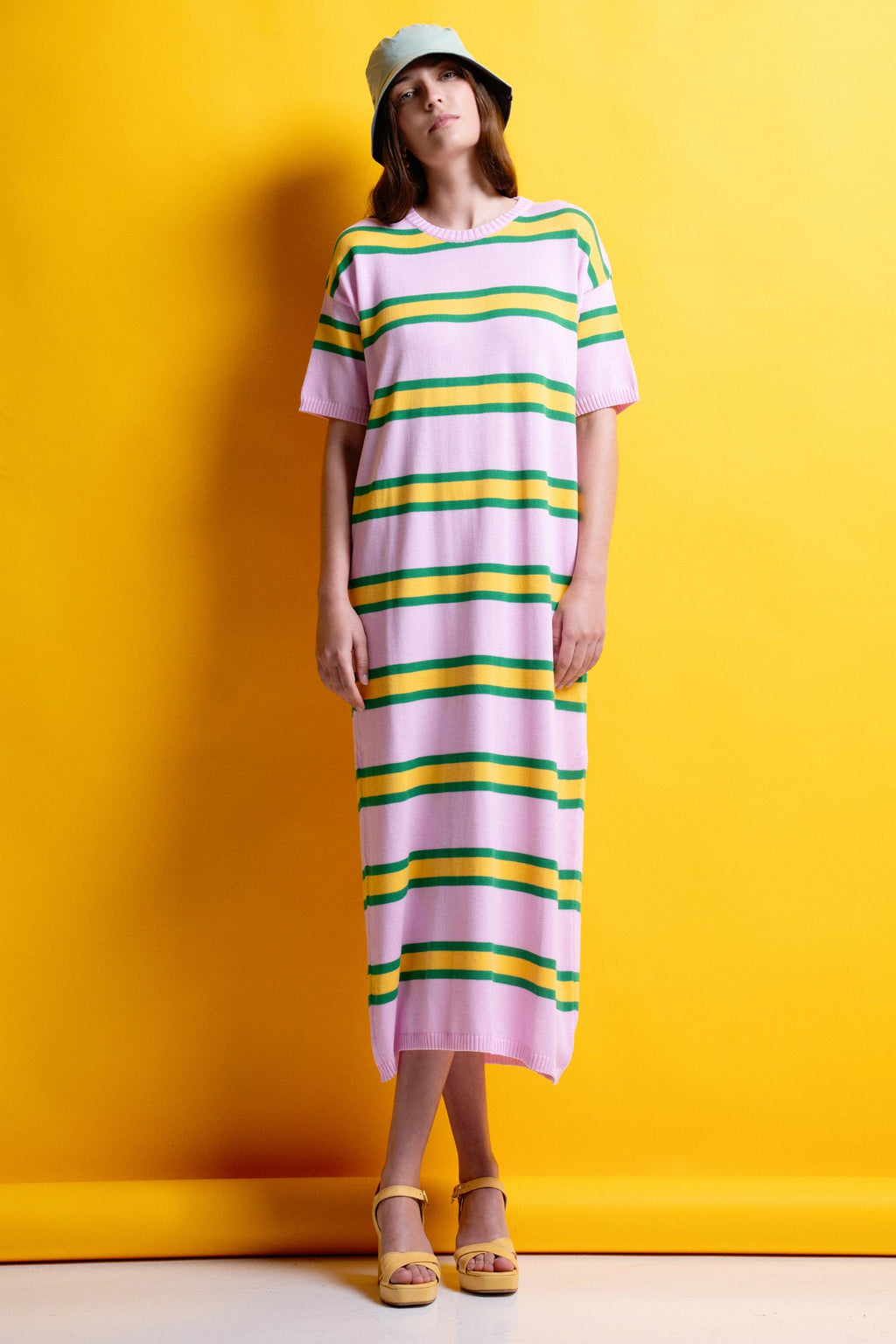 BELLA' ΡΙΓΕ ΠΛΕΚΤΟ ΦΟΡΕΜΑ (PALE PINK) MAMOUSH