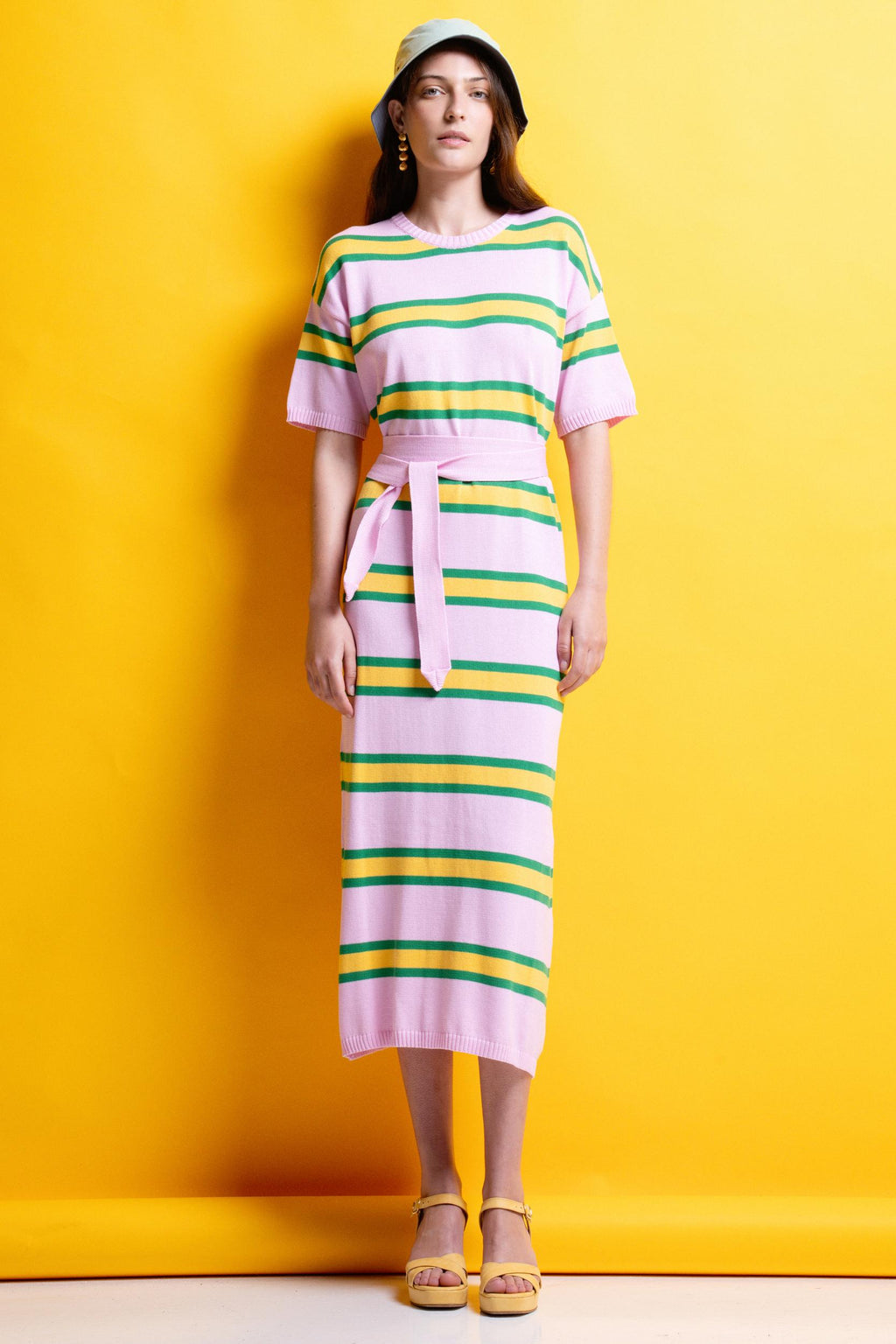 BELLA' ΡΙΓΕ ΠΛΕΚΤΟ ΦΟΡΕΜΑ (PALE PINK) MAMOUSH