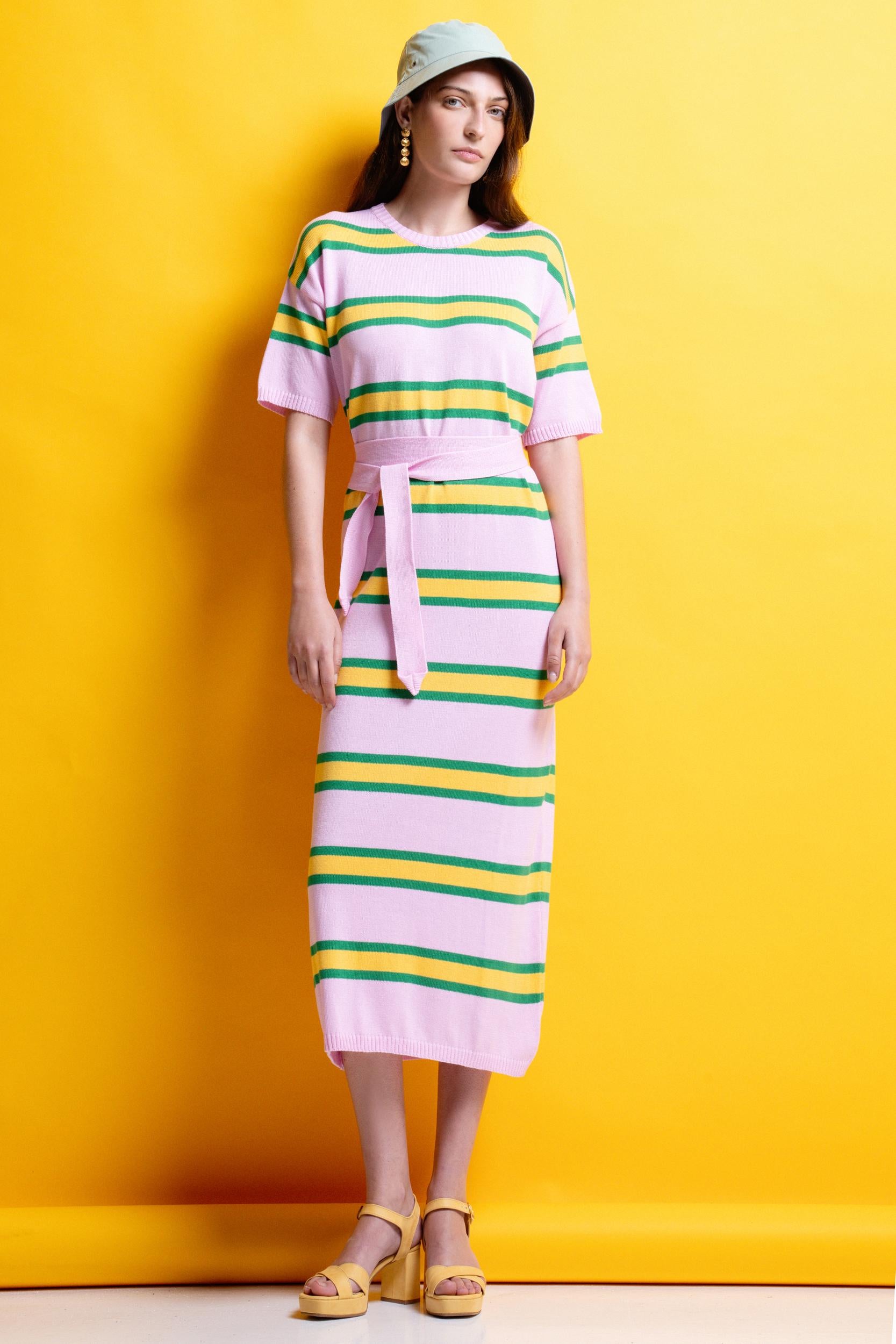 BELLA' ΡΙΓΕ ΠΛΕΚΤΟ ΦΟΡΕΜΑ (PALE PINK) MAMOUSH