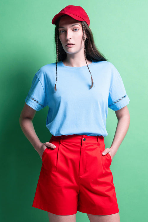 'ALORA' T-SHIRT ΜΟΝΟΧΡΩΜΑ (LIGHT BLUE) MAMOUSH