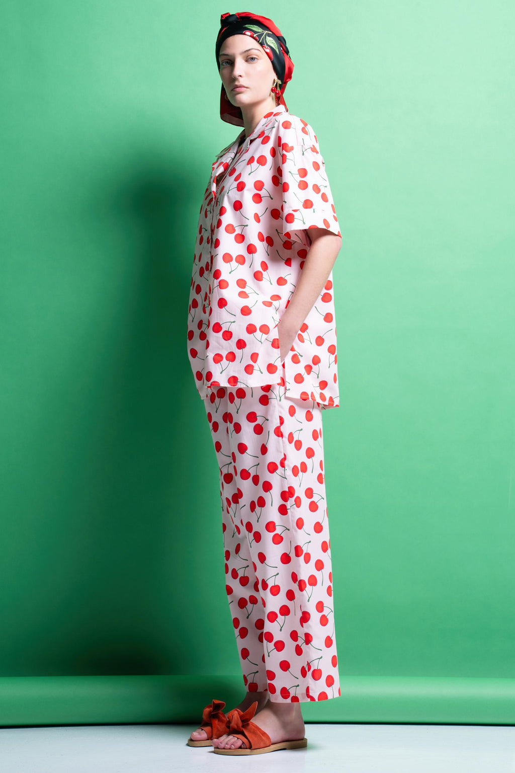 ‘ELLY’ CROPPED ΒΑΜΒΑΚΕΡΟ ΠΑΝΤΕΛΟΝΙ (CHERRY) MAMOUSH