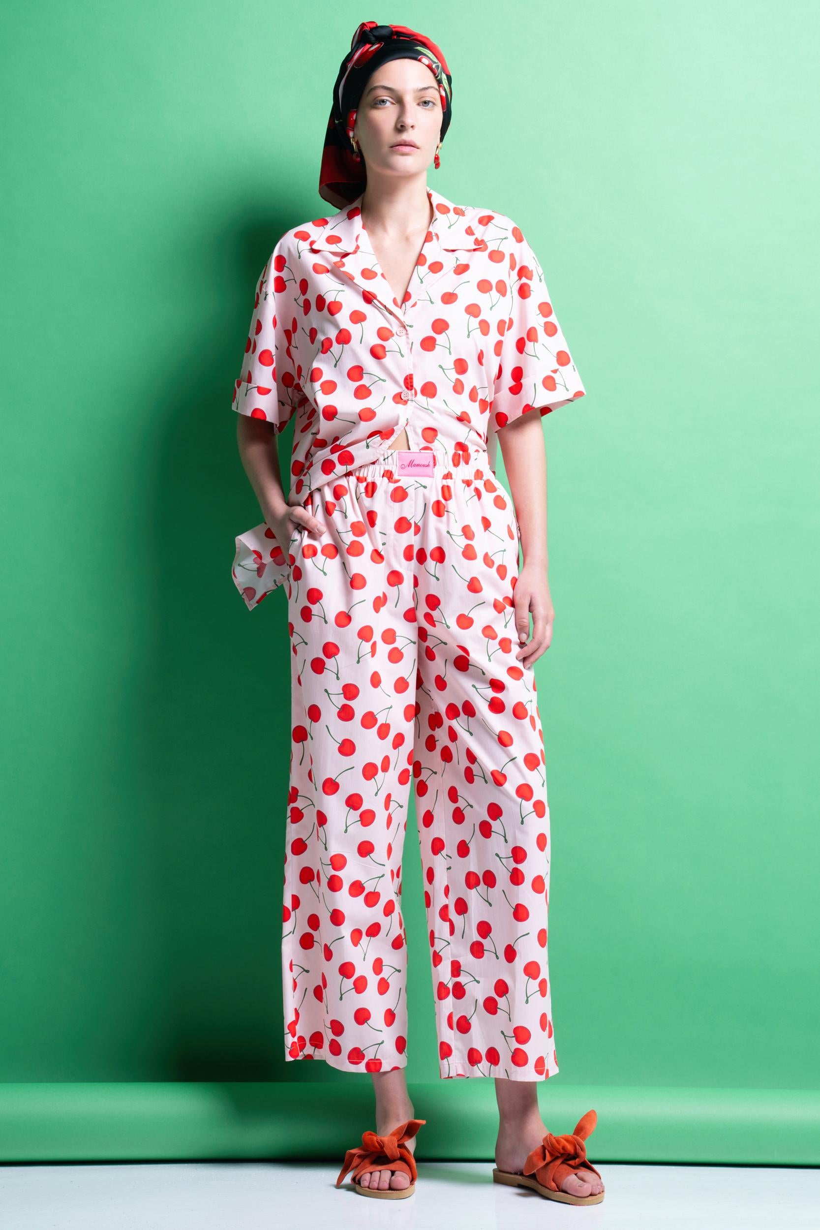 ‘ELLY’ CROPPED ΒΑΜΒΑΚΕΡΟ ΠΑΝΤΕΛΟΝΙ (CHERRY) MAMOUSH