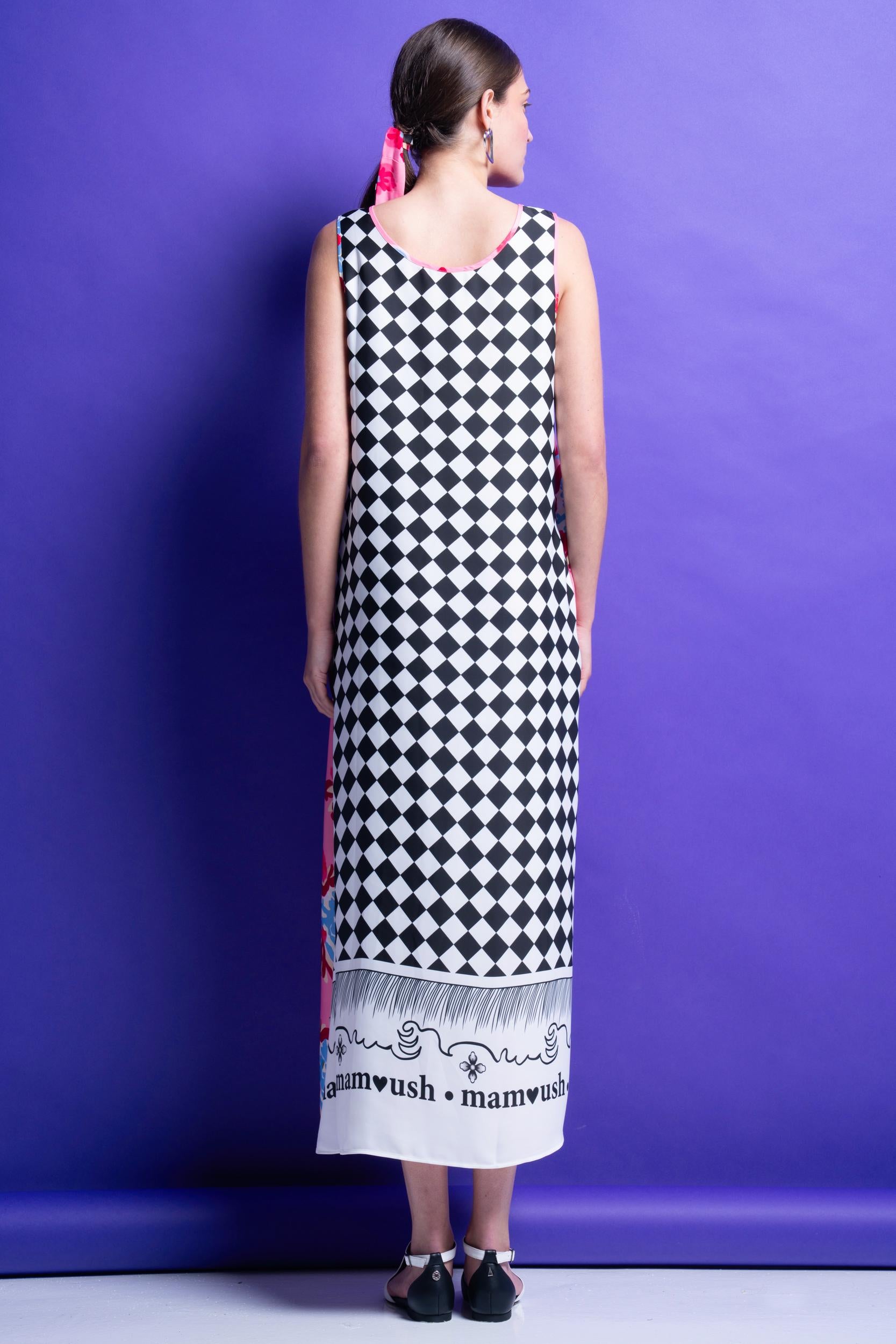 TINA' ΔΙΧΡΩΜΟ ΦΟΡΕΜΑ ΜΕ ΚΑΡΟ ΠΛΑΤΗ (ΡΟΖ) MAMOUSH