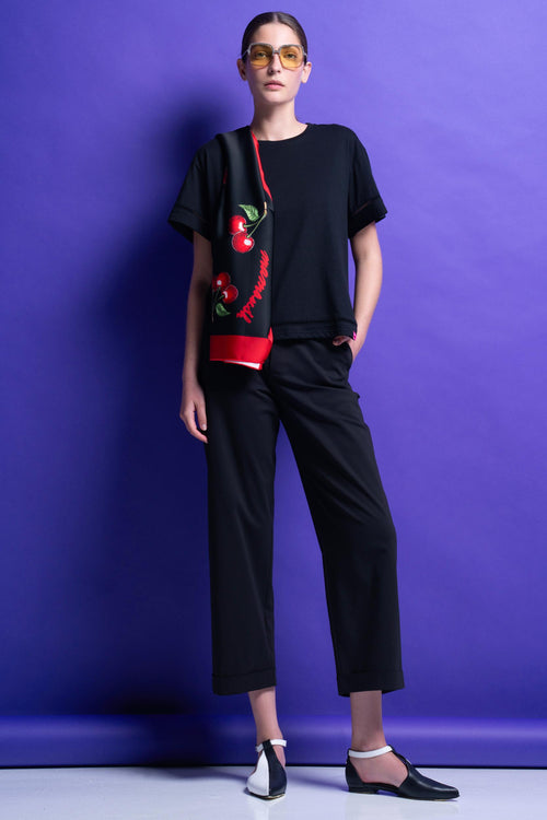 'ALORA' T-SHIRT ΜΟΝΟΧΡΩΜΑ (BLACK) MAMOUSH