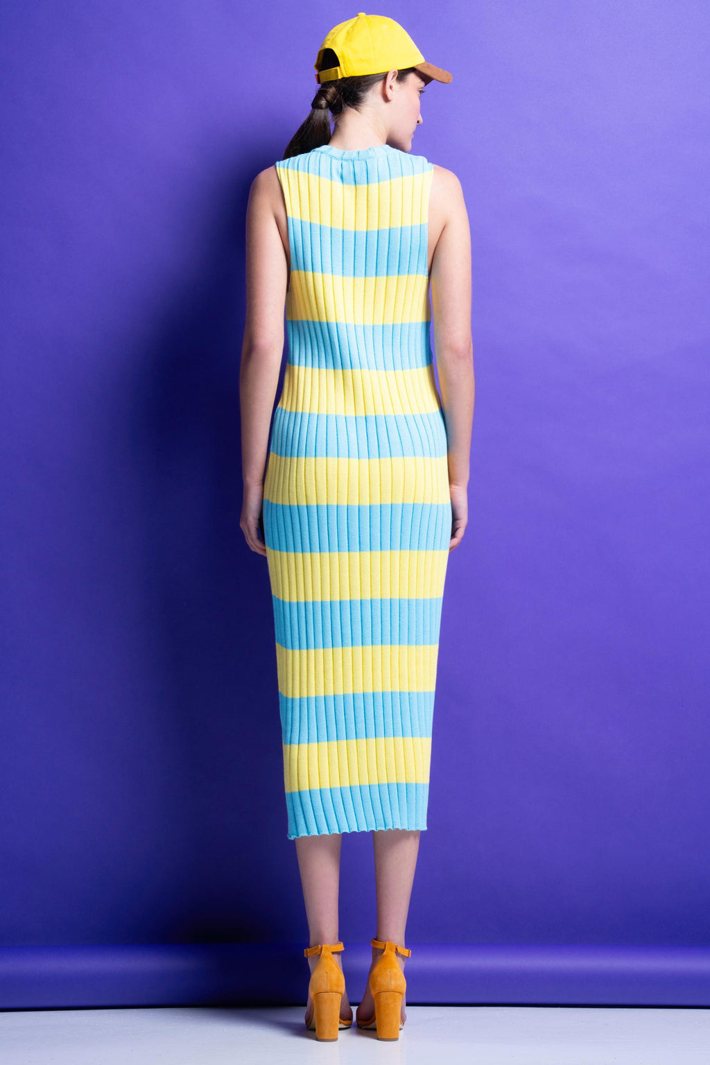 MOLLY' ΡΙΓΕ ΠΛΕΚΤΟ ΦΟΡΕΜΑ (TURQOUISE/YELLOW) MAMOUSH