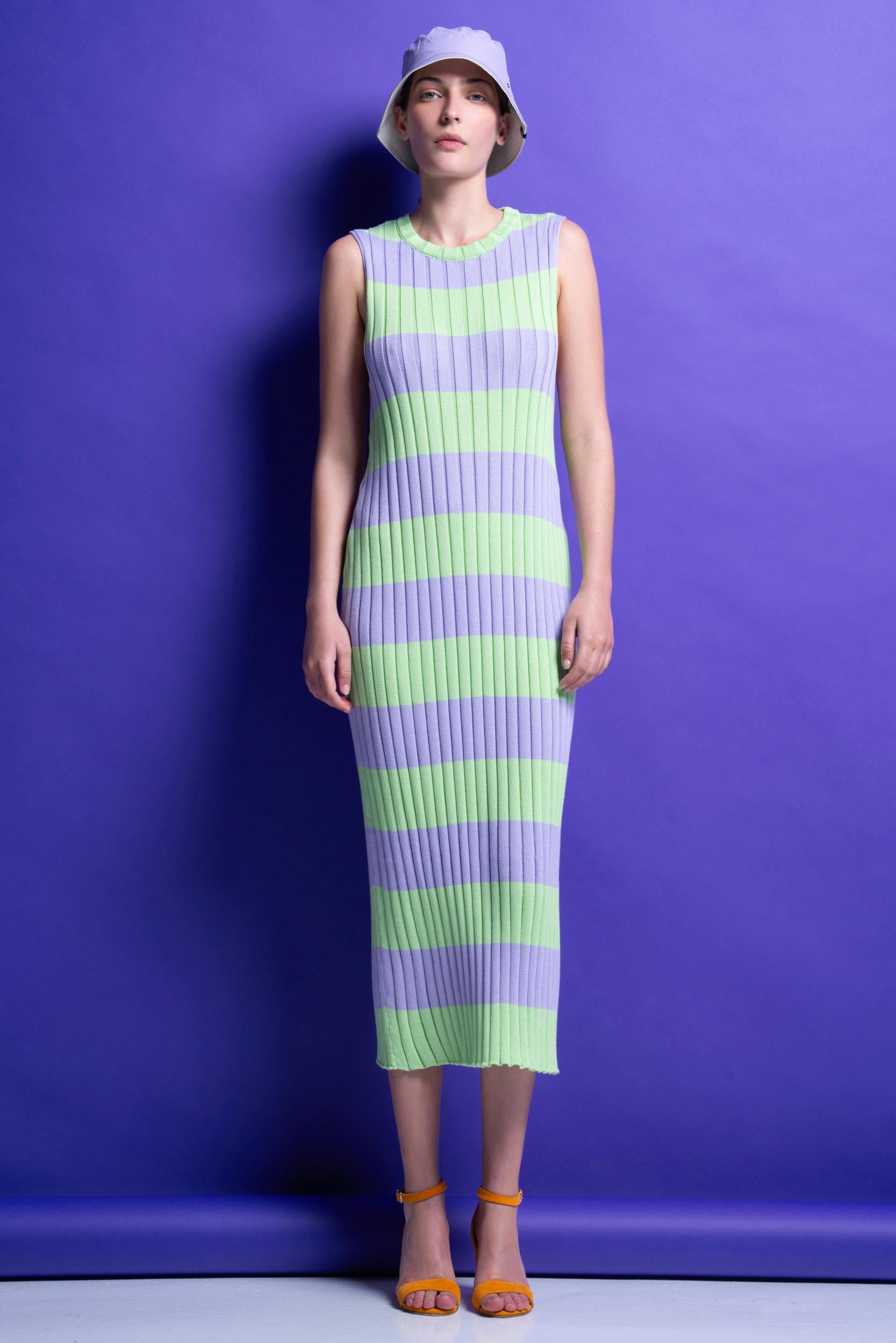 MOLLY' ΡΙΓΕ ΠΛΕΚΤΟ ΦΟΡΕΜΑ (MINT/LILAC) MAMOUSH