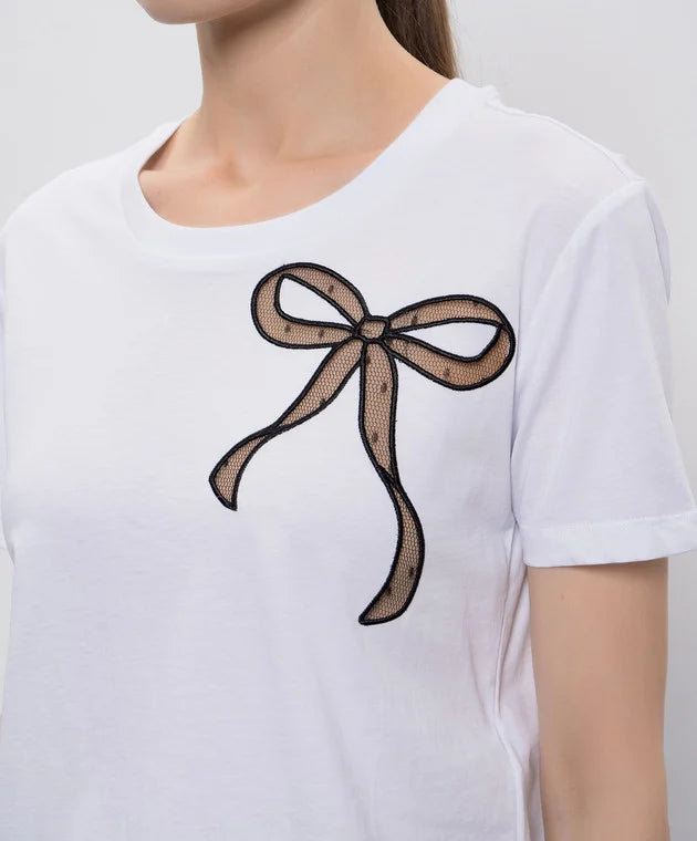 T-SHIRT ΜΕ ΔΙΑΦΑΝΟ ΦΙΟΓΚΟ TWINSET MILANO