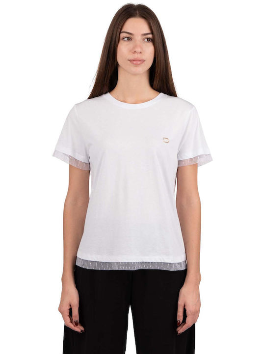 T-SHIRT ΜΕ ΤΟΥΛΙ (WHITE) TWINSET MILANO