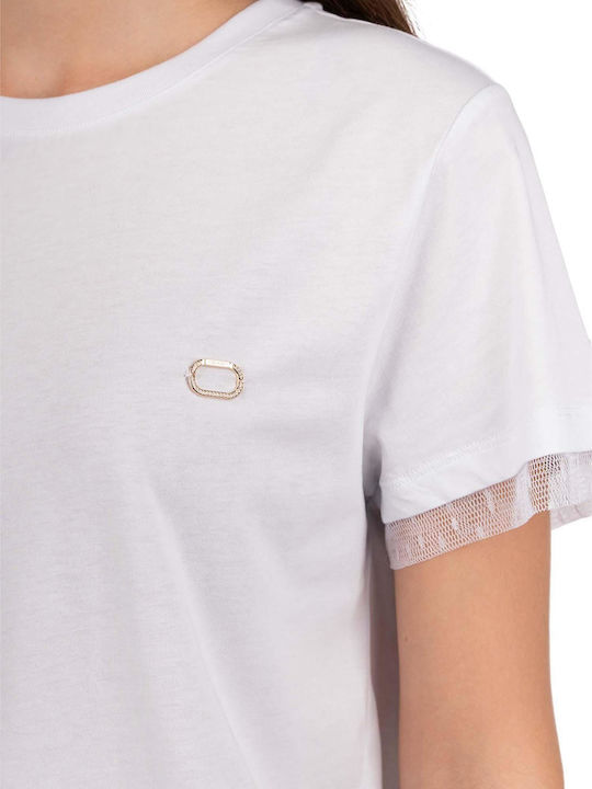 T-SHIRT ΜΕ ΤΟΥΛΙ (WHITE) TWINSET MILANO