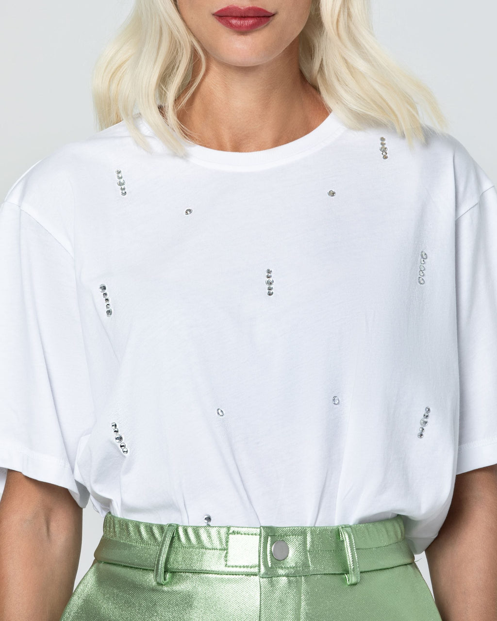 PENNY TEES ΜΕ ΣΤΡΑΣ (WHITE) MAMOUSH