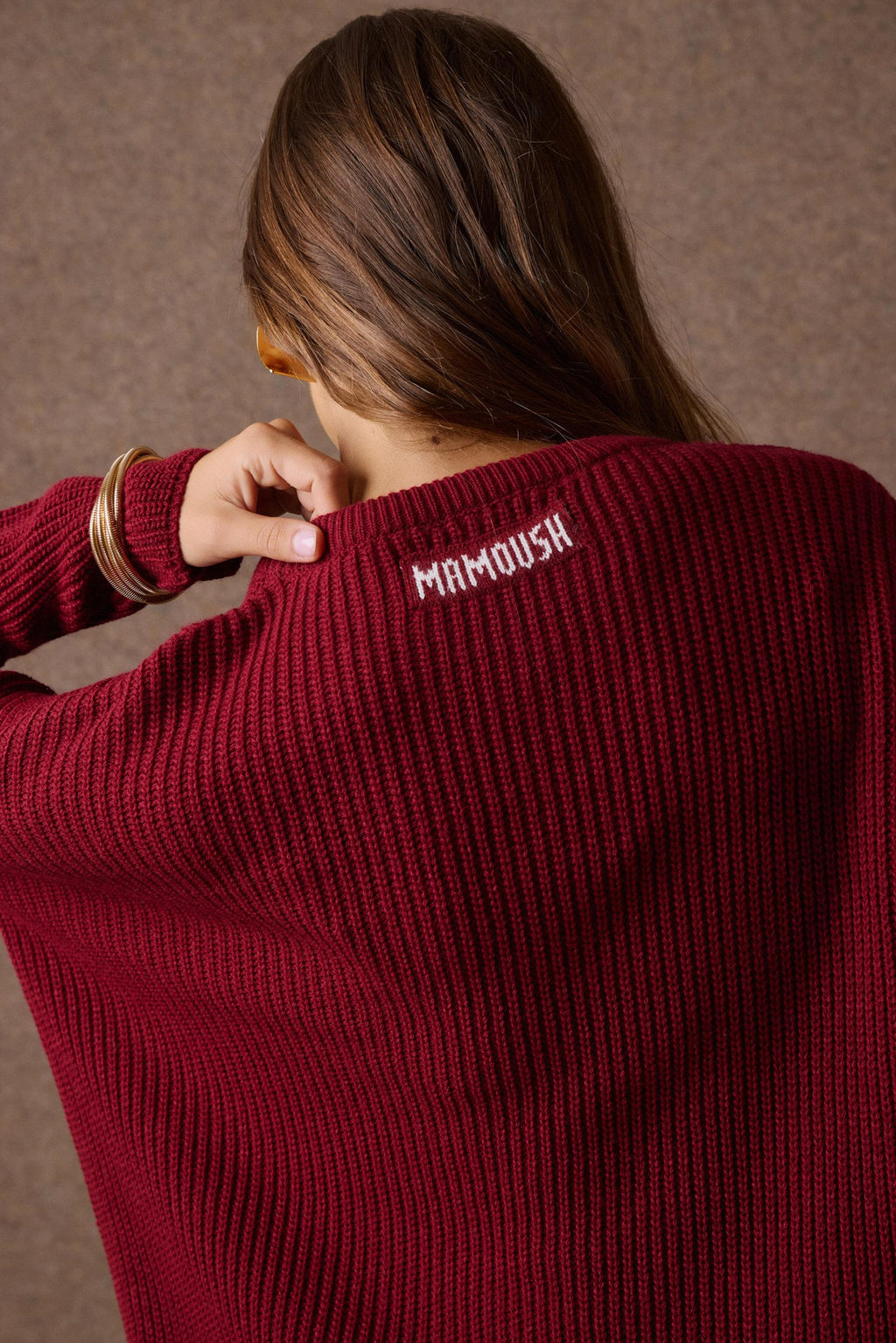 'KAIA' ΠΛΕΚΤΗ ΜΠΛΟΥΖΑ (BURGUNDY) MAMOUSH