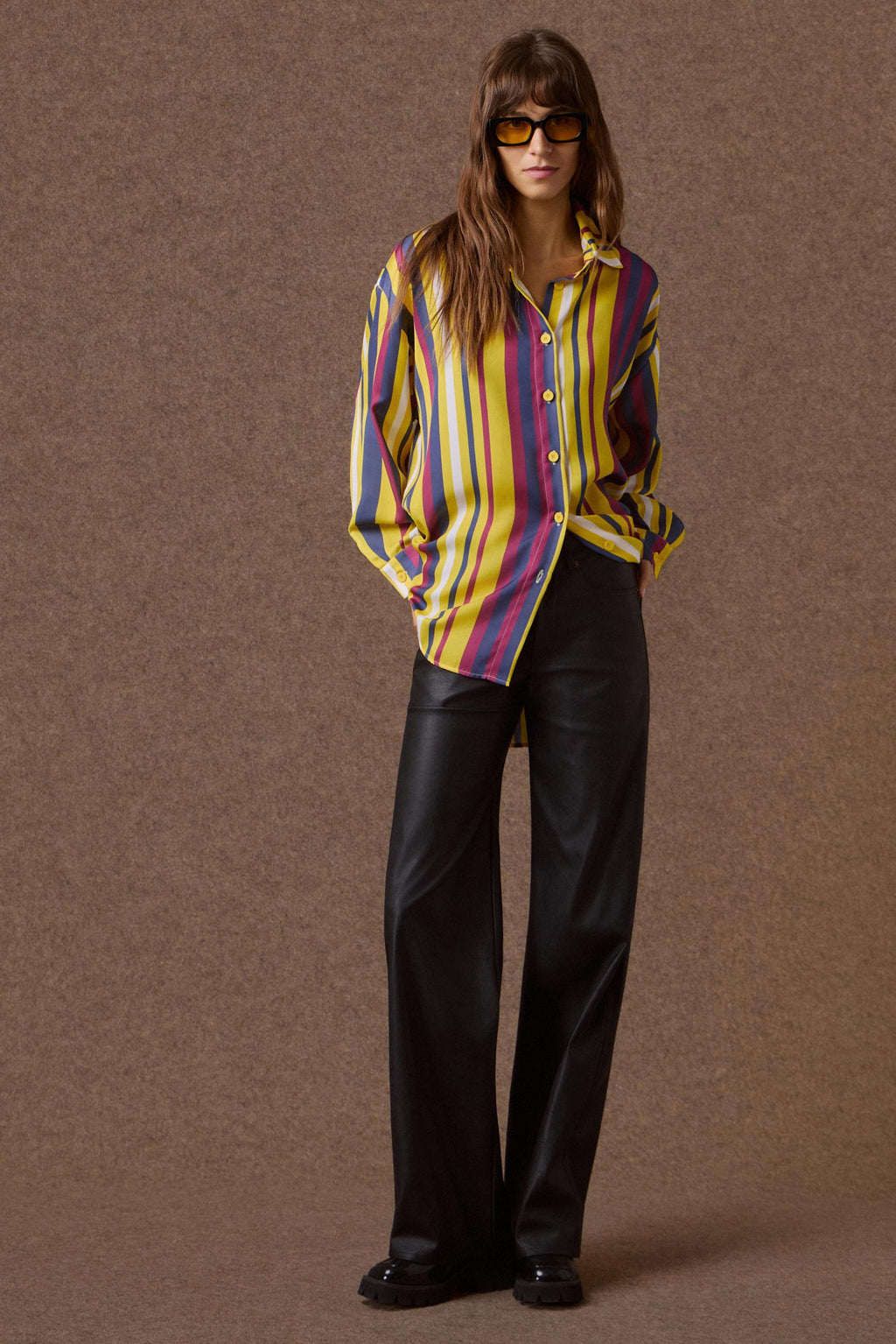 'EMMA' OVERSIZED ΡΙΓΕ ΠΟΥΚΑΜΙΣΟ (MULTICOLOR STRIPES) MAMOUSH