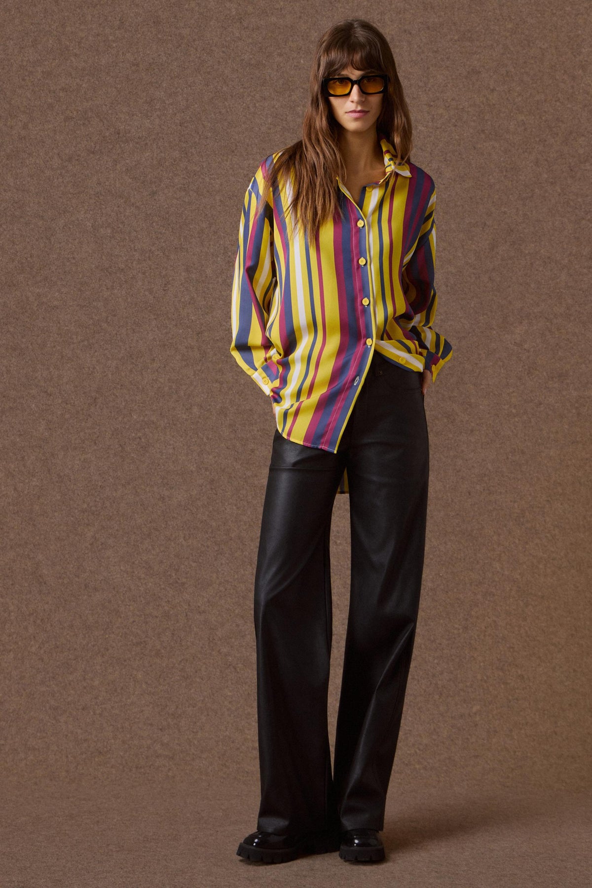 'EMMA' OVERSIZED ΡΙΓΕ ΠΟΥΚΑΜΙΣΟ (MULTICOLOR STRIPES) MAMOUSH