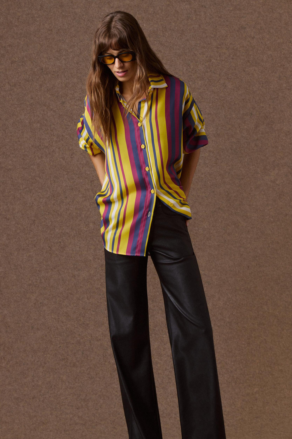 'EMMA' OVERSIZED ΡΙΓΕ ΠΟΥΚΑΜΙΣΟ (MULTICOLOR STRIPES) MAMOUSH