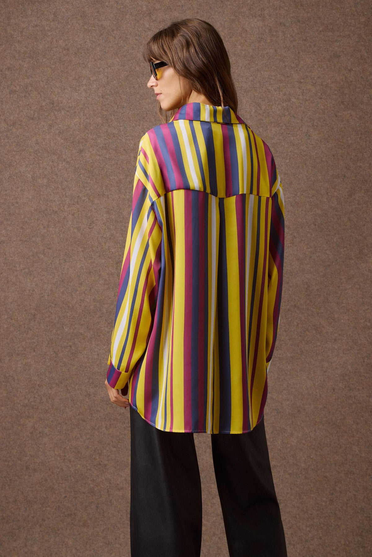 'EMMA' OVERSIZED ΡΙΓΕ ΠΟΥΚΑΜΙΣΟ (MULTICOLOR STRIPES) MAMOUSH