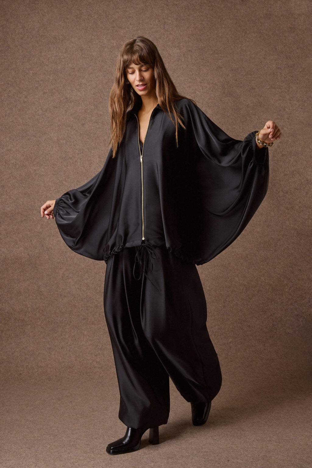 'CAROLINA' ΣΑΤΕΝ ΤΖΑΚΕΤ (BLACK) MAMOUSH