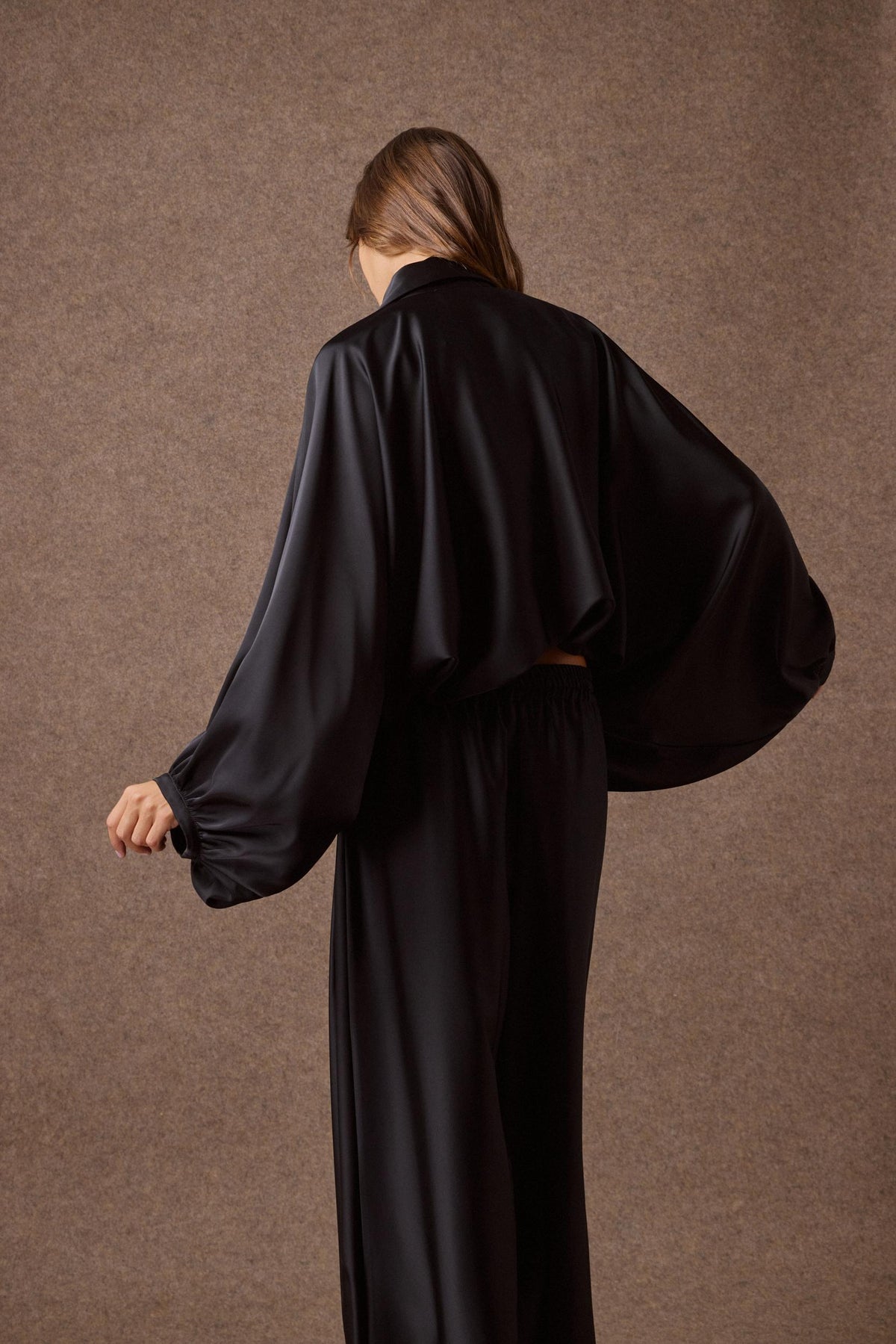 'CAROLINA' ΣΑΤΕΝ ΤΖΑΚΕΤ (BLACK) MAMOUSH