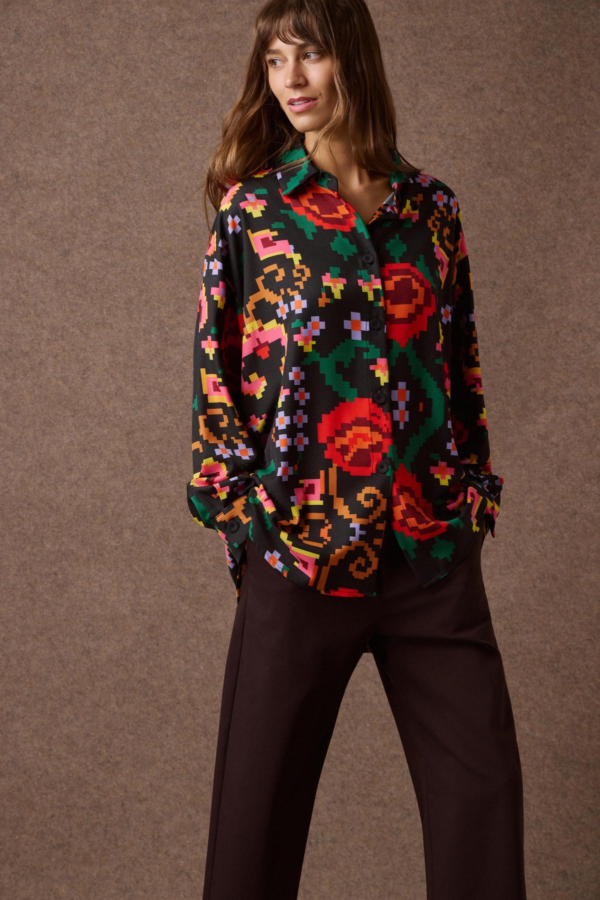 'BENNA' OVERSIZED ΠΟΥΚΑΜΙΣΟ ΜΕ PIXEL PRINTOUSH MAMOUSH