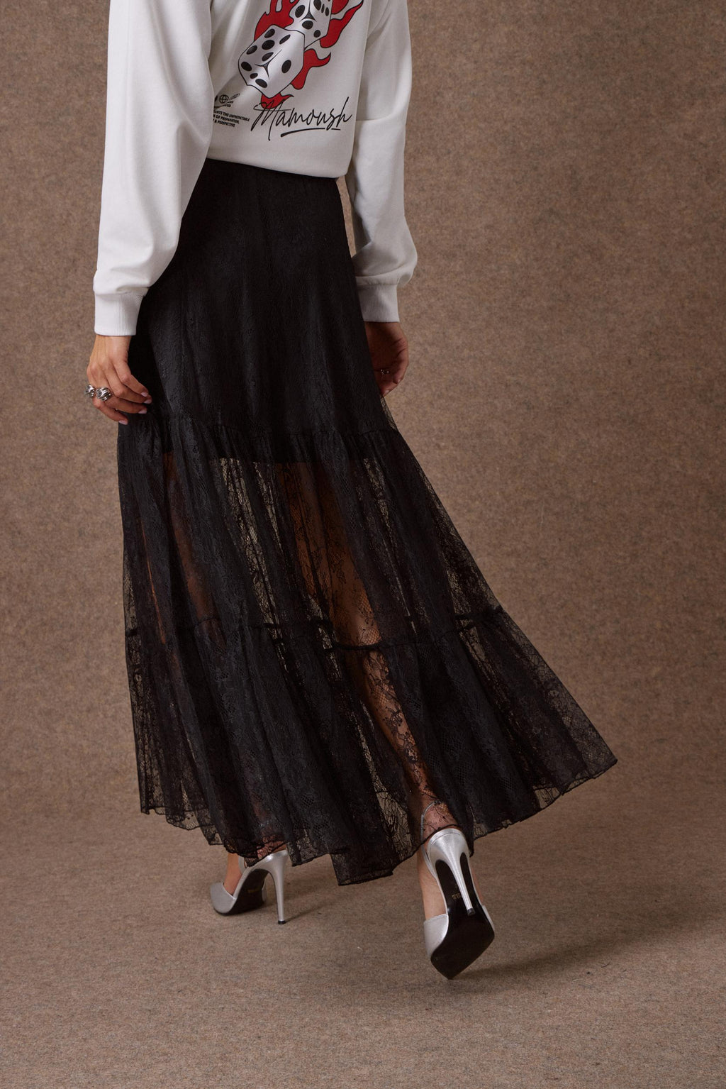 'VIVIAN' ΜΑΞΙ ΔΑΝΤΕΛΕΝΙΑ ΦΟΥΣΤΑ (BLACK) MAMOUSH