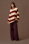 'AGNES' ΡΙΓΕ ΠΛΕΚΤΗ ΜΠΛΟΥΖΑ (BURGUNDY/YELLOW) MAMOUSH