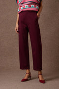 'LEO' CROPPED ΠΑΝΤΕΛΟΝΙ (BURGUNDY) MAMOUSH