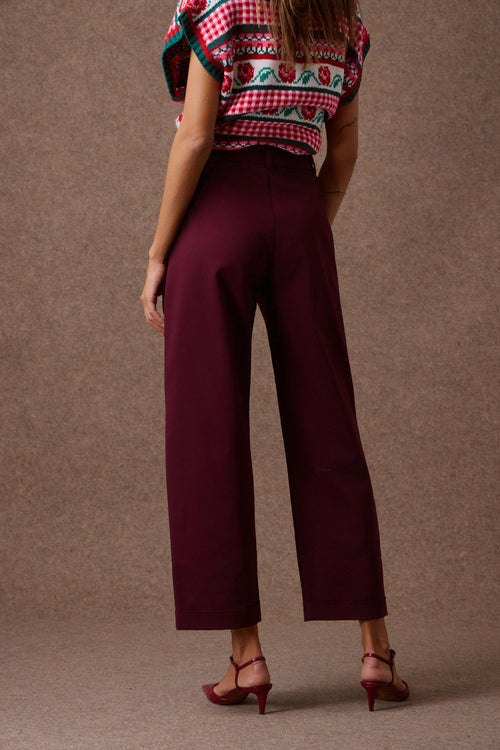 'LEO' CROPPED ΠΑΝΤΕΛΟΝΙ (BURGUNDY) MAMOUSH
