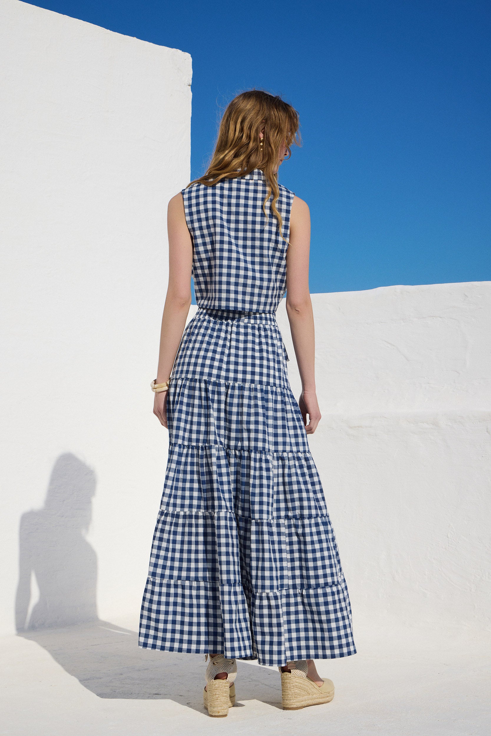 'ANNA' ΚΡΟΠ ΤΟΠ (BLUE/CHECKERED) MAMOUSH